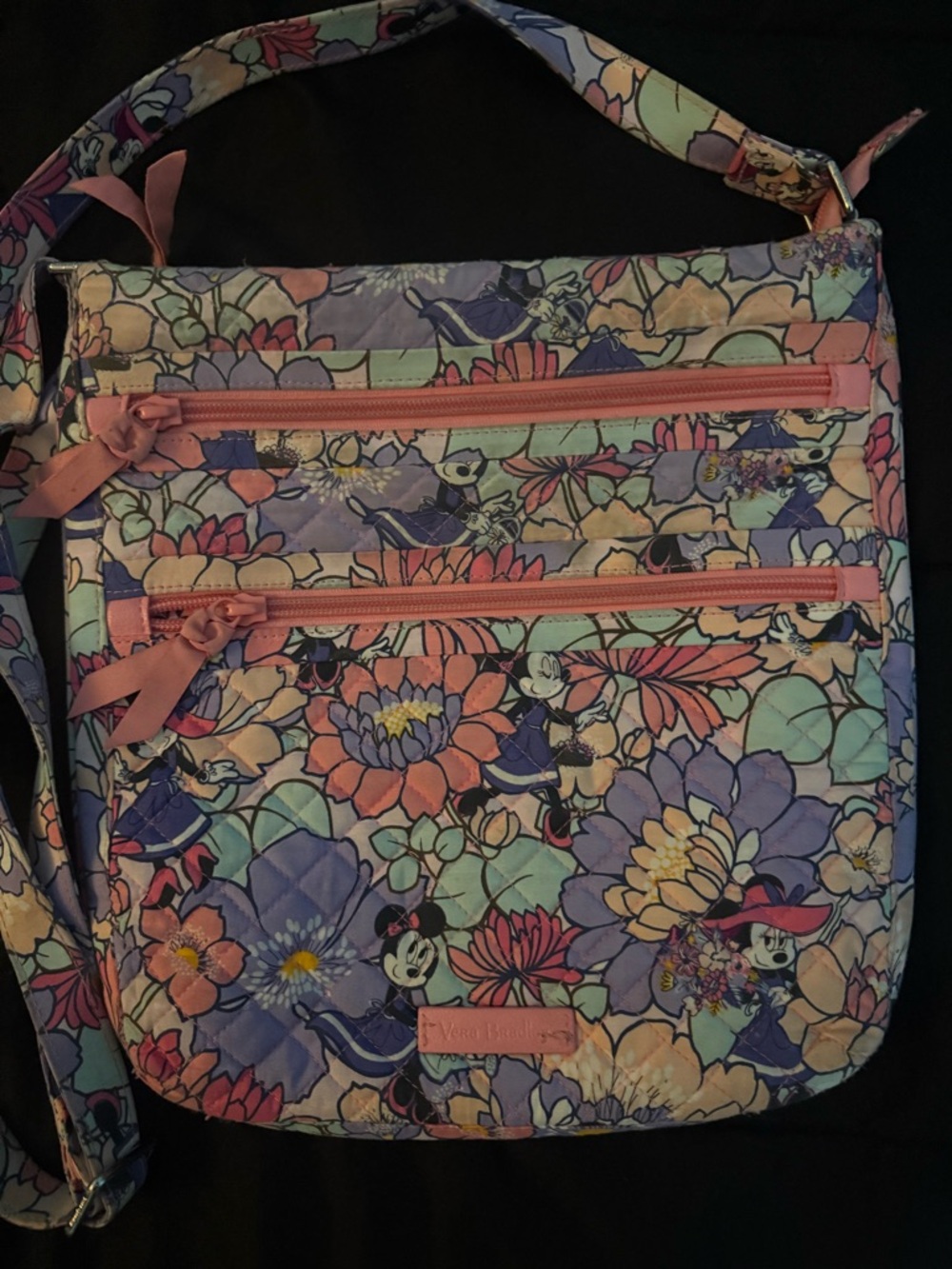 Vera Bradley Floral Crossbody Bag in Pink, Purple and Mint - Picture 2 of 4